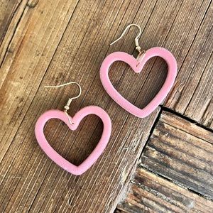 Pink Heart Dangle Earrings ~ Jennifer’s Body ~ Heart Decor Drop Earrings